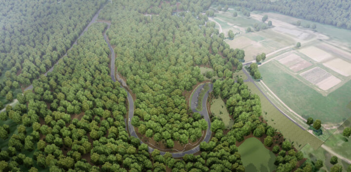 Aerial of New Central Trailhead and Park Access Rendering